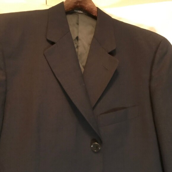 Calvin Klein 3 Button Super 100s Wool Blazer Jacket Brown 39R made in Italy - Picture 2 of 8